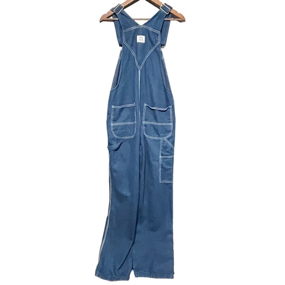 Green Relaxed Fit Denim Overalls with Adjustable Straps - Picture 8 of 15